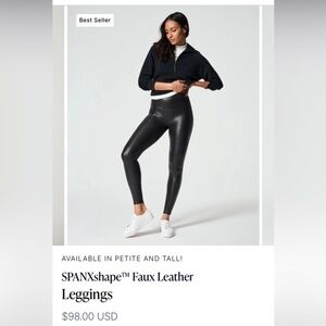 Spanx shape Faux Leather Legging 
Original $98